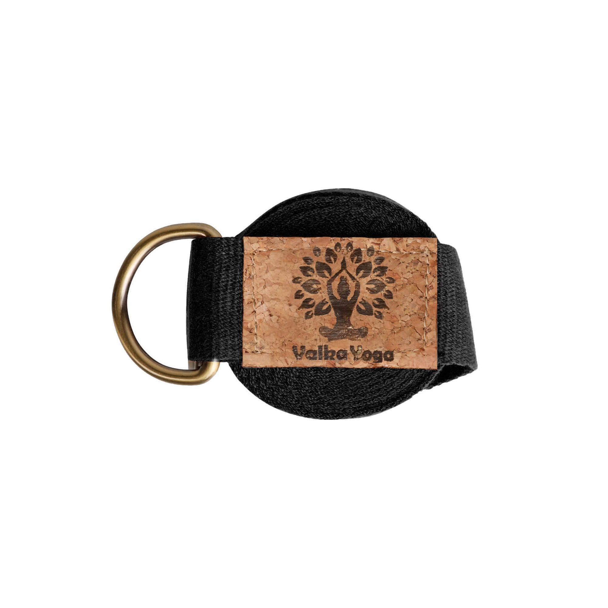 Cotton yoga strap - black