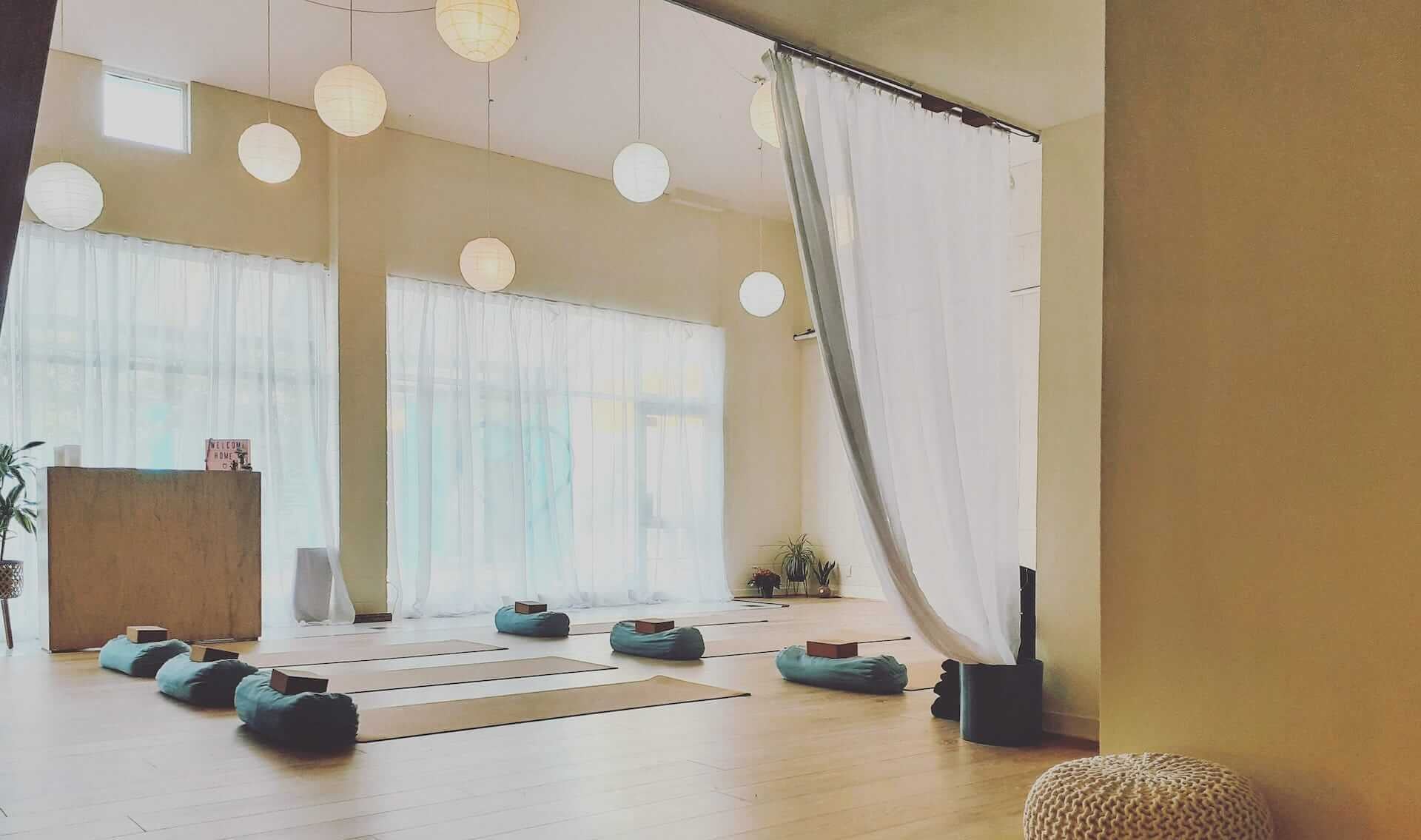 Cork yoga mats in NOWBreathe Yoga Studio
