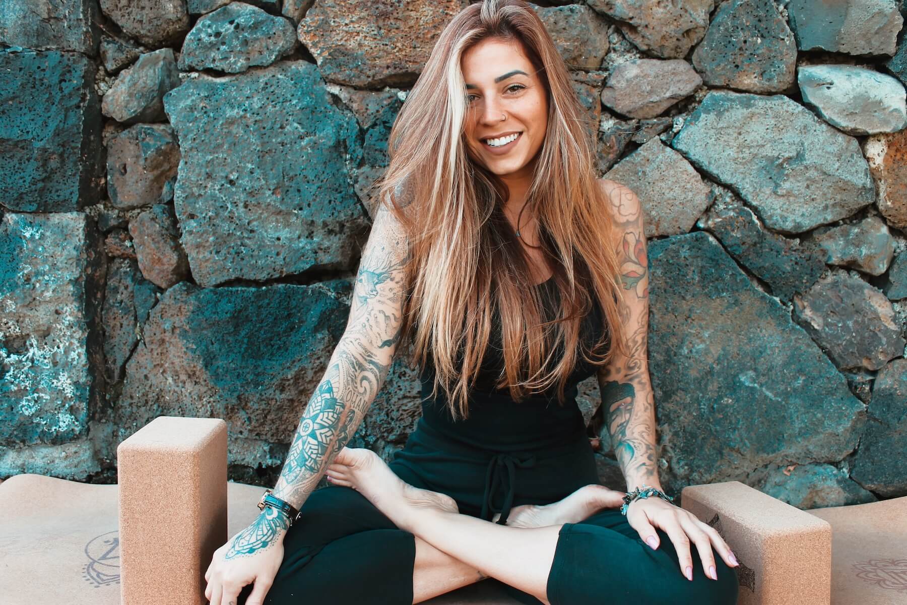 Yogini Pam Malvess with Valka Yoga gear