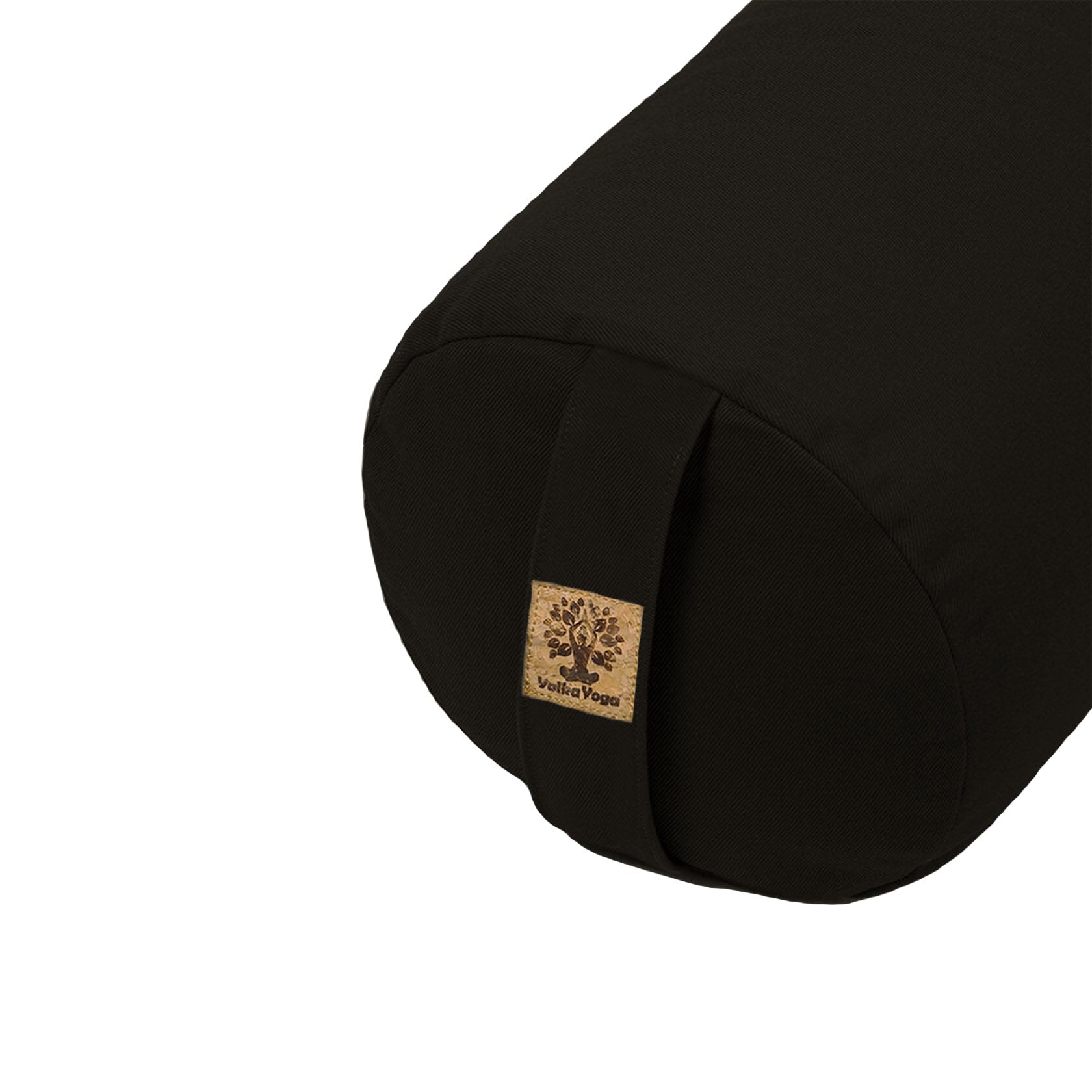 Black yoga bolster with zipper