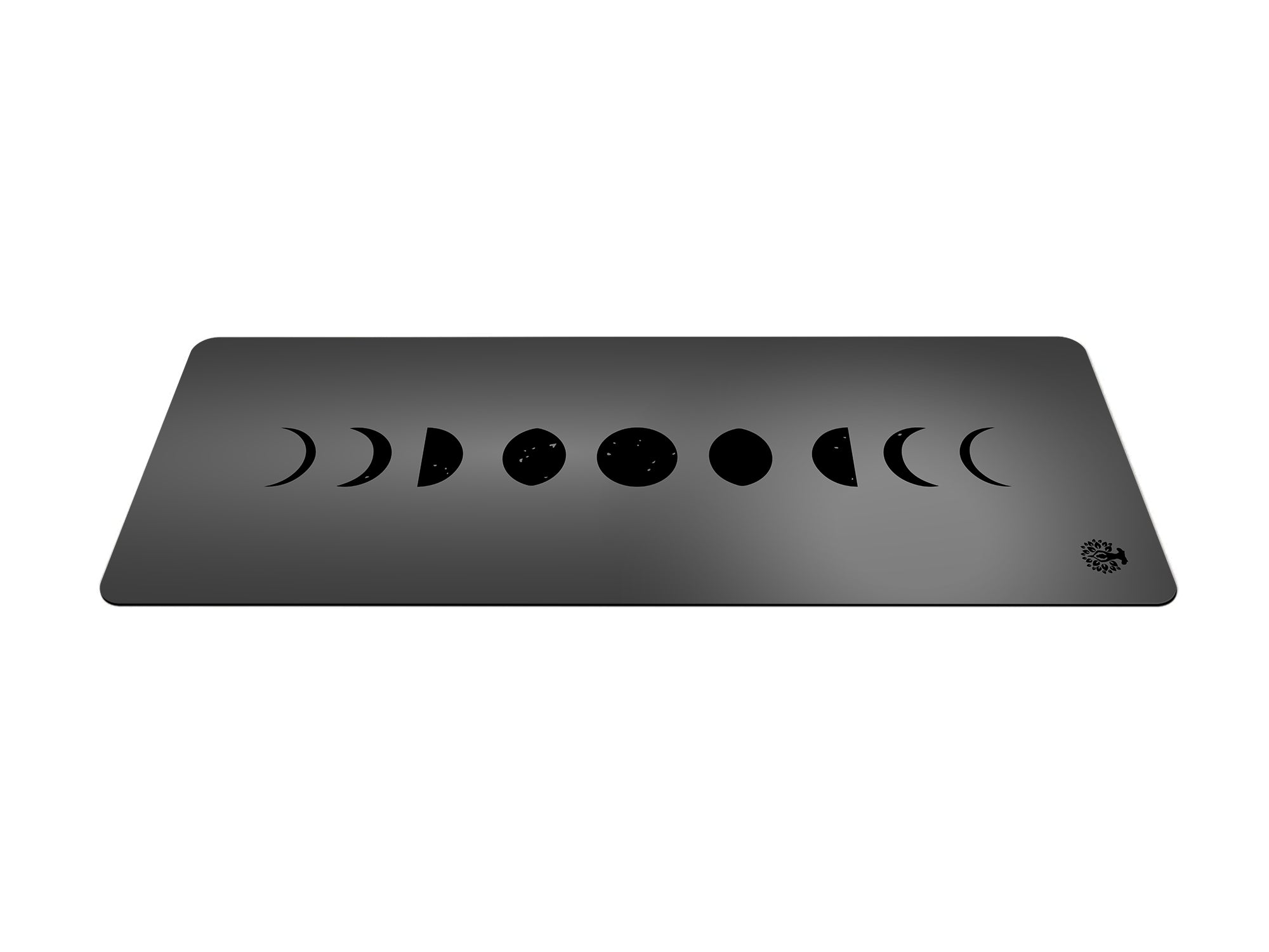 Black yoga mat with moon design