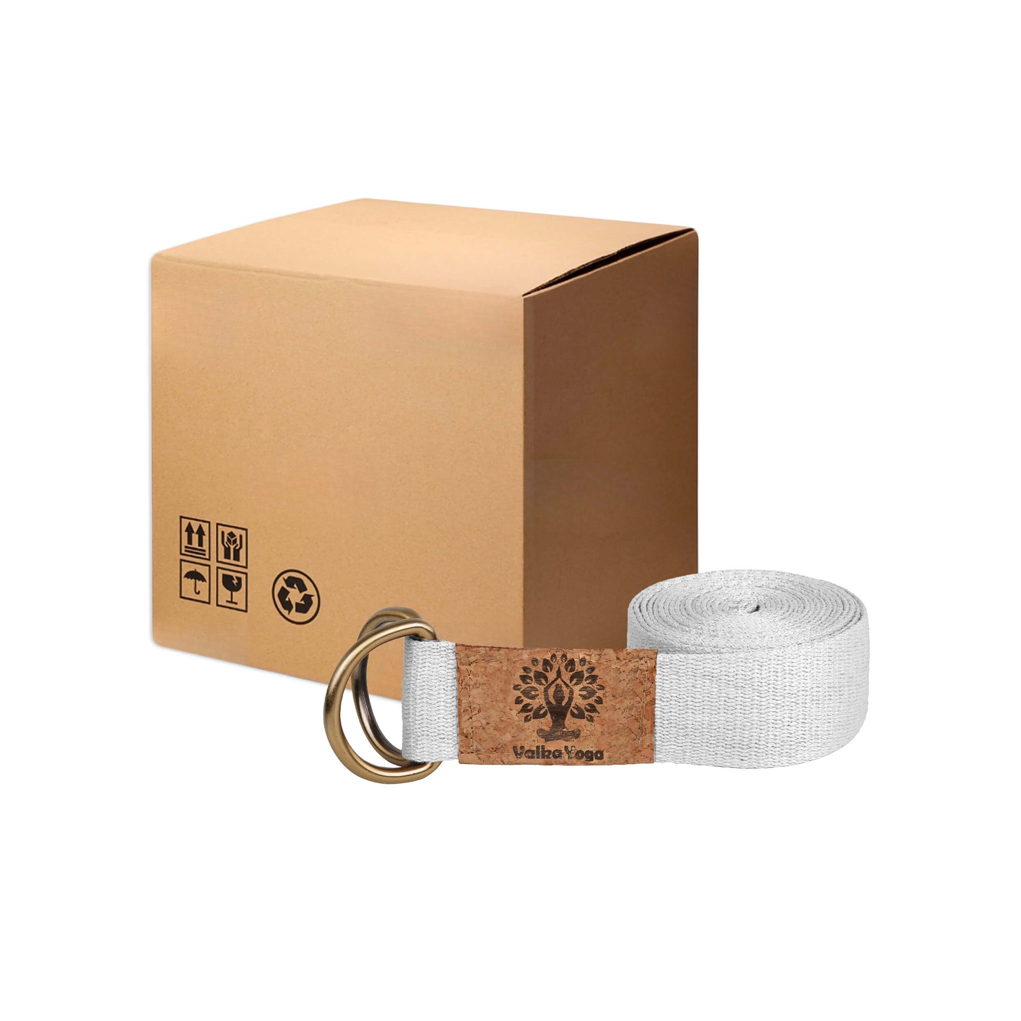 White Yoga Straps Wholesale - Box of 10