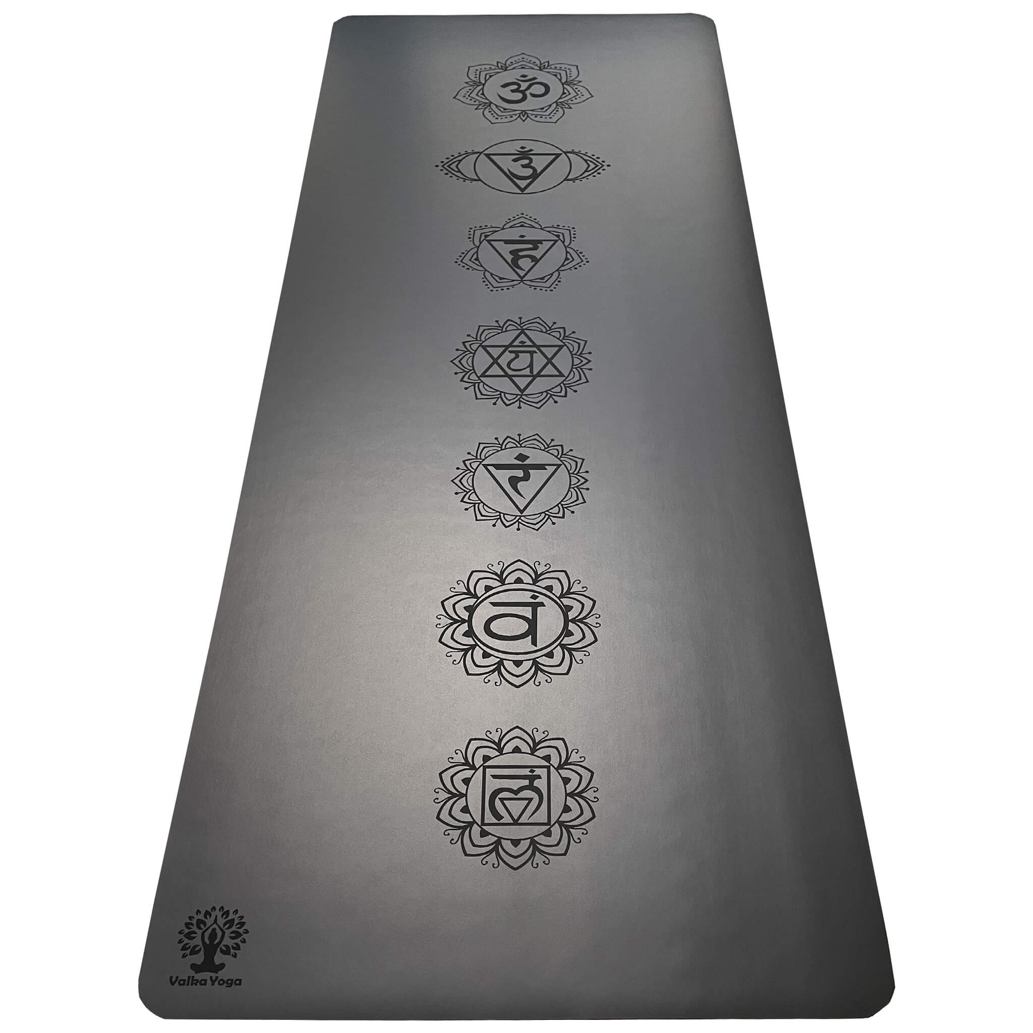 Black yoga mat with Chakra print