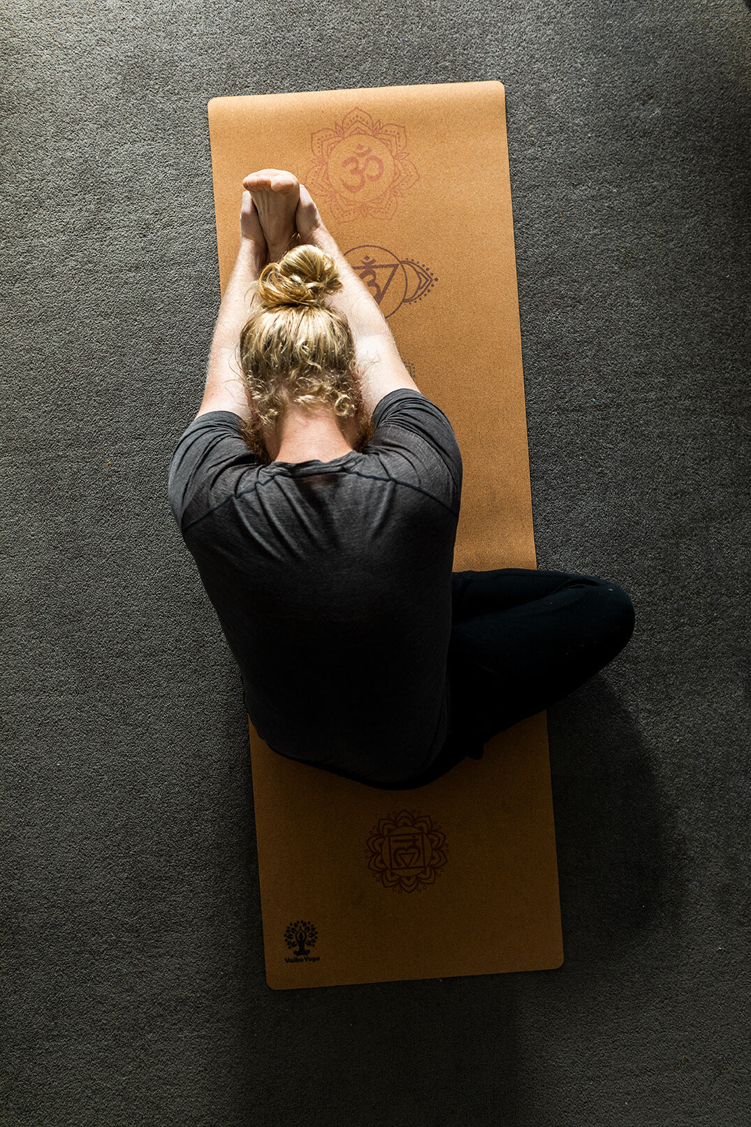Forward fold on Chakra yoga mat