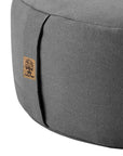 Grey cotton meditation cushion with cork logo