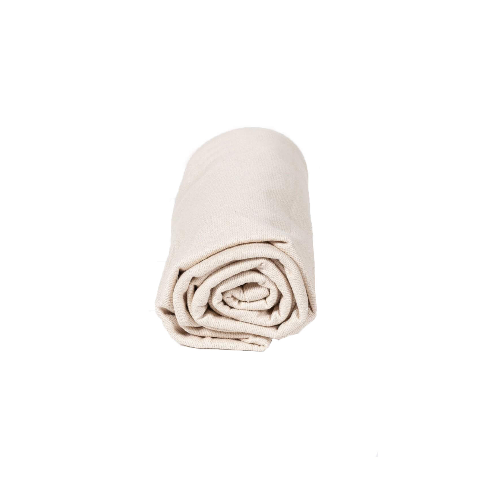 Rolled up cotton yoga blanket