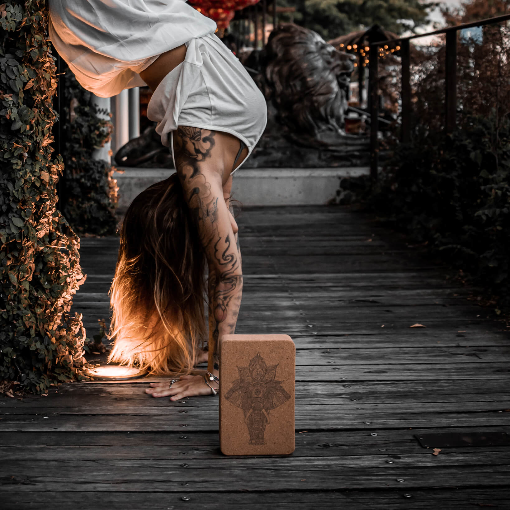 Yoga block with Elephant print